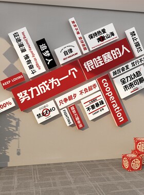 开门红职场氛围布置2024龙年墙面装饰元旦办公室T司贴纸新年会摆