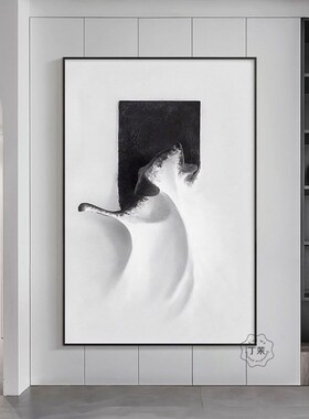 黑白极简玄关装饰画现代简约抽象走廊过道壁画北欧轻奢挂画客厅画