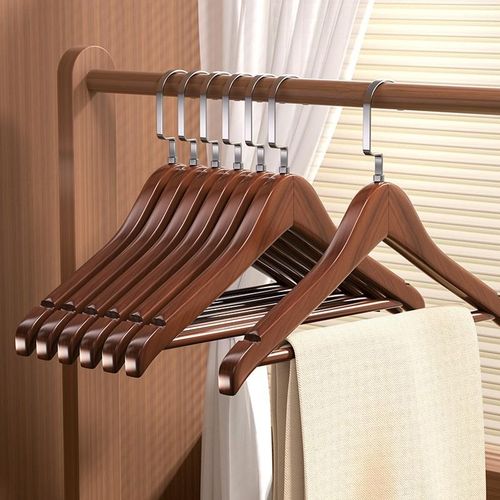 实木衣架家用挂衣木质无痕衣撑西装大衣宽肩加厚酒店防滑衣服架子