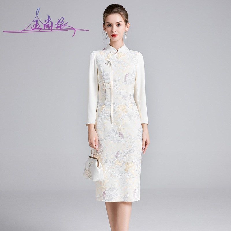 丈母娘婚旗袍礼服高贵日常可穿秋季新款高端母亲喜婆婆妈妈婚宴装