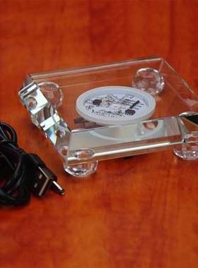 玻璃工艺品水晶发光底座可做logo鱼缸LED灯酒吧柜台酒瓶底座可调