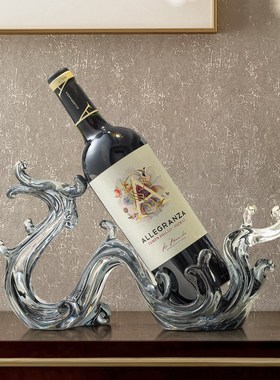 风生水起红酒架摆件轻奢高级感酒柜装饰品客厅餐边柜高档酒托摆设