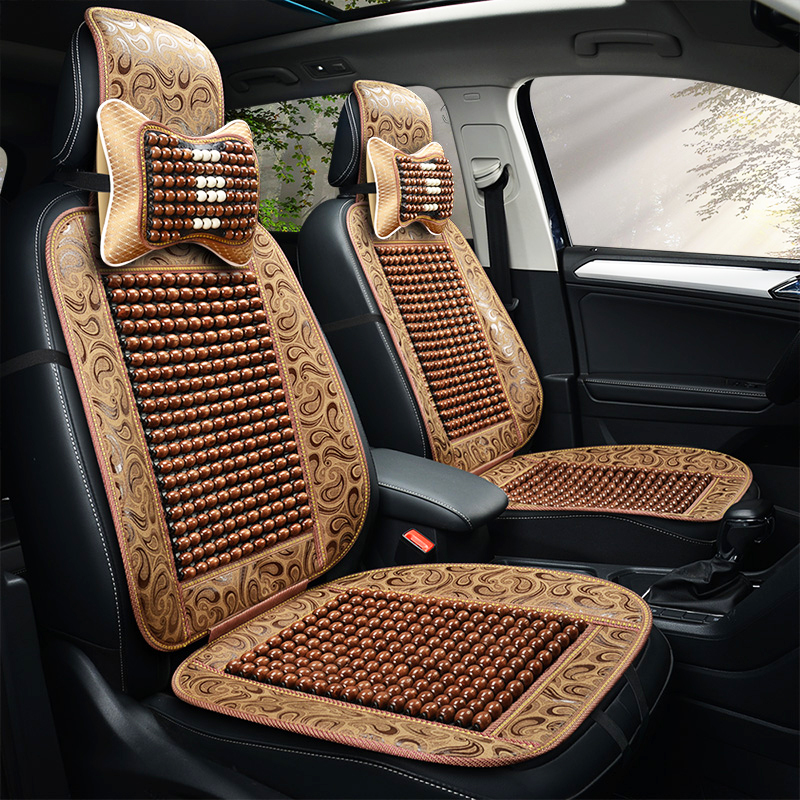 木珠汽车坐垫夏季制冷凉垫通风透气单片靠背屁屁垫小珠子座垫方垫