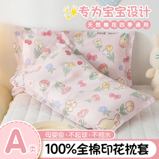 全棉枕套一对装卡通纯棉枕头套儿童家用单个枕芯内胆套40x70cm女