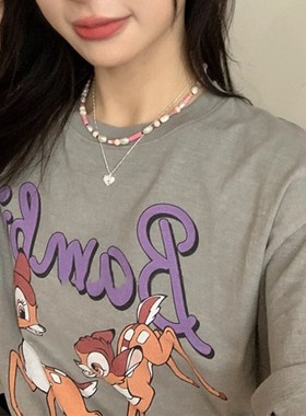 韩版轻奢小众粉锆石爱心银项链女2023新款时尚气质百搭锁骨链