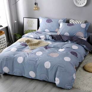 床上四件套简约现代100全棉纯棉y一米八被单带床罩200x230床单床