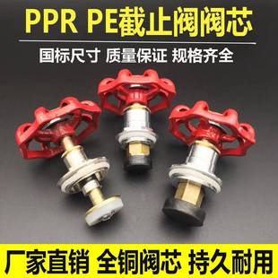 PPR PE截止阀阀芯20 25 32不锈钢阀门开关4分6分闸阀阀芯水管配件