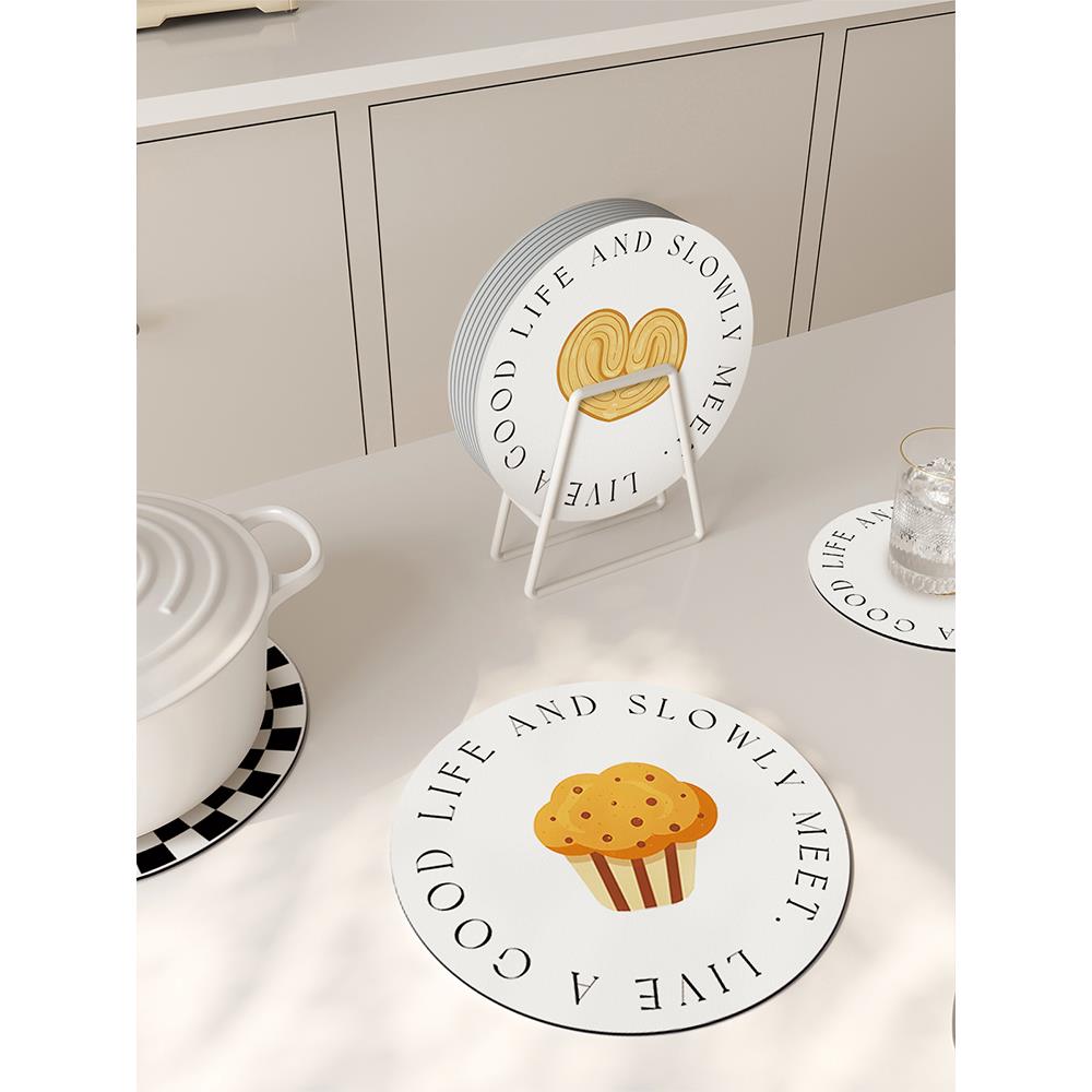 ins风防滑杯垫锅垫防水茶杯水杯垫圆形杯子防烫隔热垫家用碗餐垫