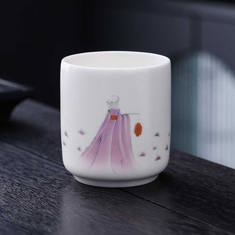 陶瓷单杯亚光主人杯茶具配件家用杯子个人专用茶杯陶瓷品茗杯茶碗