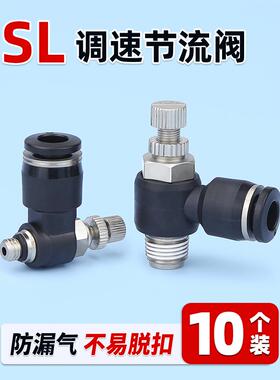 气动气管快速接头节流阀SL8-02调节阀可调气缸调速阀调速开关6-M5