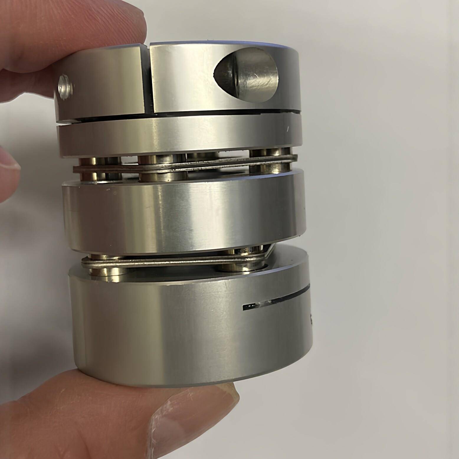 外径D19双膜片联轴器 簧片弹性铝合金单膜 大扭矩键槽 伺服马达