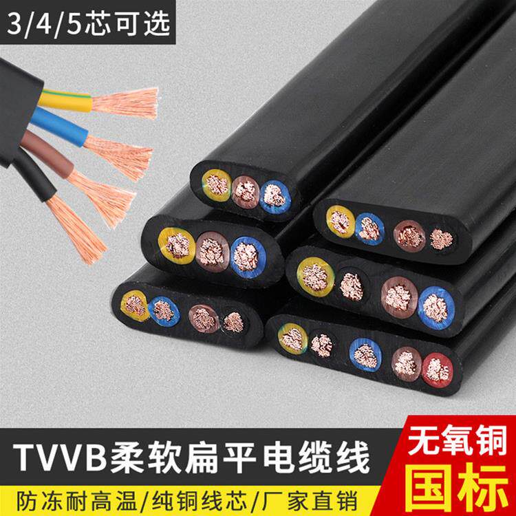 驱动扁平电缆Tvvb 6 7 8 10 12芯电动门伸缩门软电缆扁平电缆