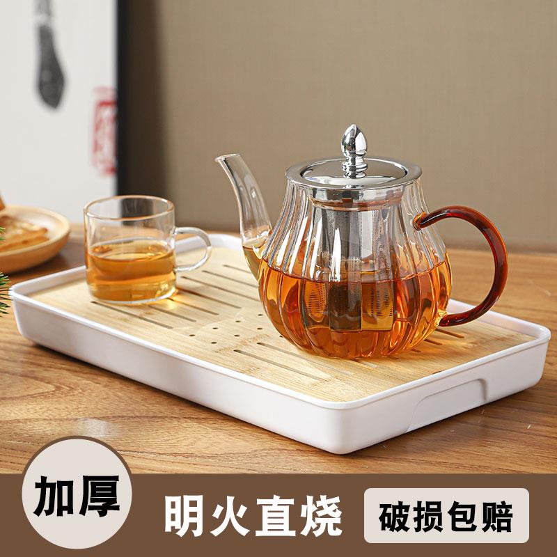 玻璃茶壶加厚耐高温防爆家用办公过滤泡茶壶可明火电陶炉加热煮茶