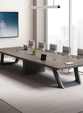 会议室长条桌椅组合洽谈接待谈判商务开 会多功能办公一体桌高级