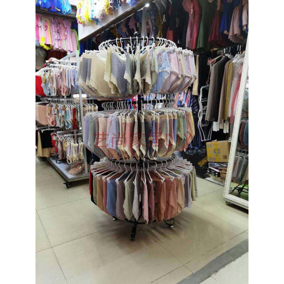 旋转内裤架子展示架圆形落地内衣中岛文胸架挂短裤货架店铺陈列架