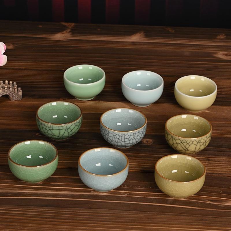 流转千年覆古青瓷功夫茶具茶道创意陶瓷品茗杯主人单杯家用小茶杯