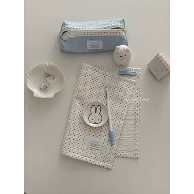 henceforth｛素白黑点｝波点餐垫手作韩系桌垫盖布双面韩国面料