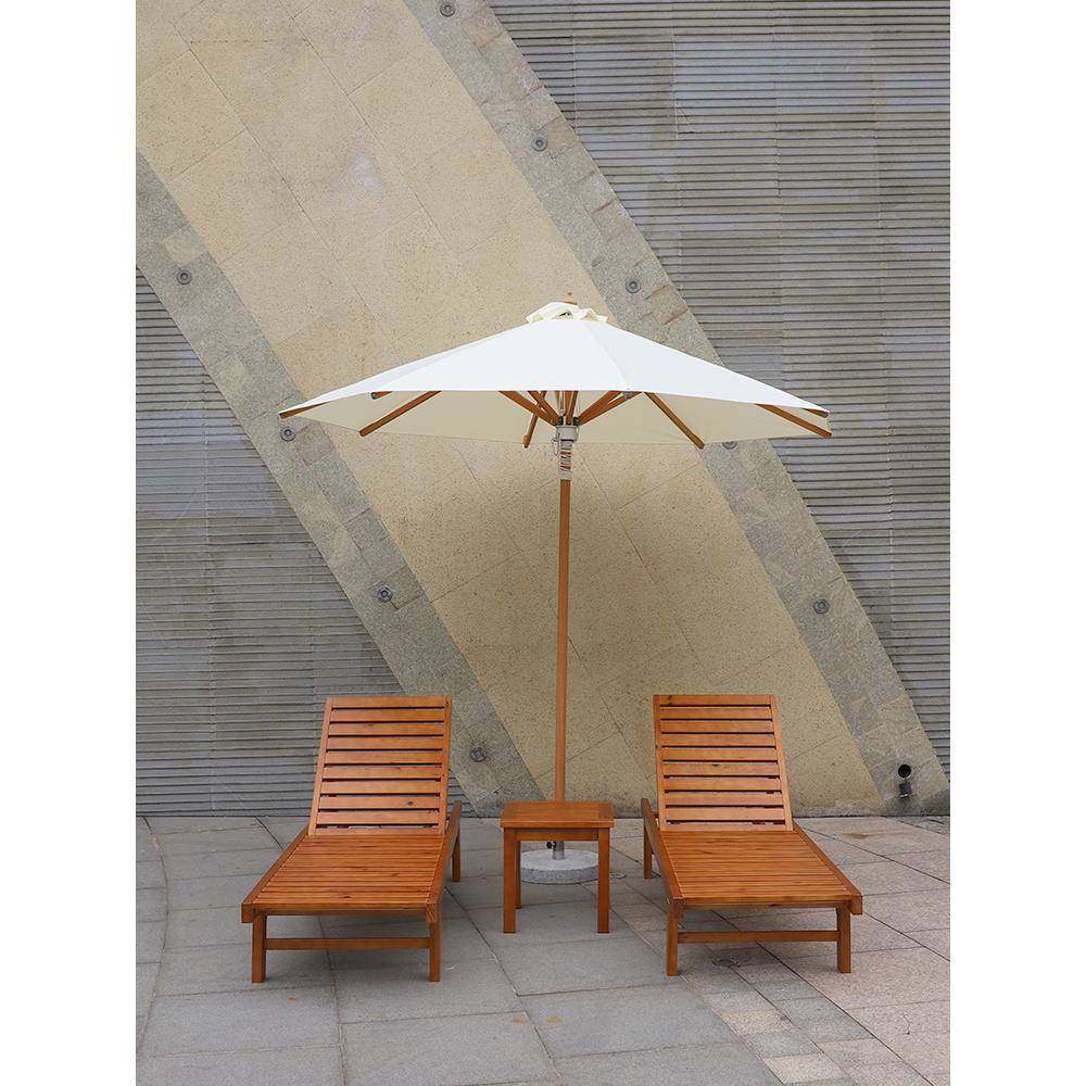 户外实木躺床景区海边泳池午休酒店防水防晒庭院花园室外柚木躺椅