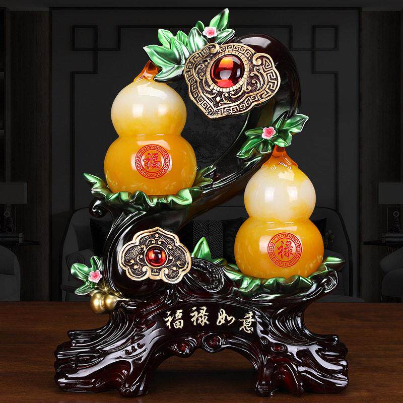 福禄如意葫芦摆件仿玉石工艺品家居客厅电视酒柜装饰开业乔迁礼品