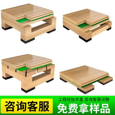 篮球馆运动实木地板体育木地板羽毛球馆枫木室内防滑安装单双龙骨