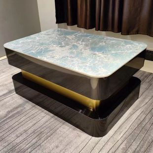 定制对派Party茶几KTV包厢酒吧专用桌子不锈钢发光岩板轻奢新款m