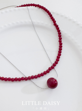 安可拉红转运珠项链复古气质