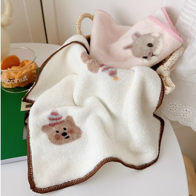 儿童手帕小方巾粉色可爱宝宝幼儿园擦手巾吸水柔软毛巾不掉毛新款