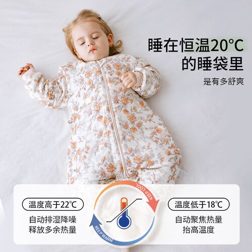婴儿睡袋宝宝春秋冬款新生儿童冬季分腿睡袋四季通用款恒温防踢被
