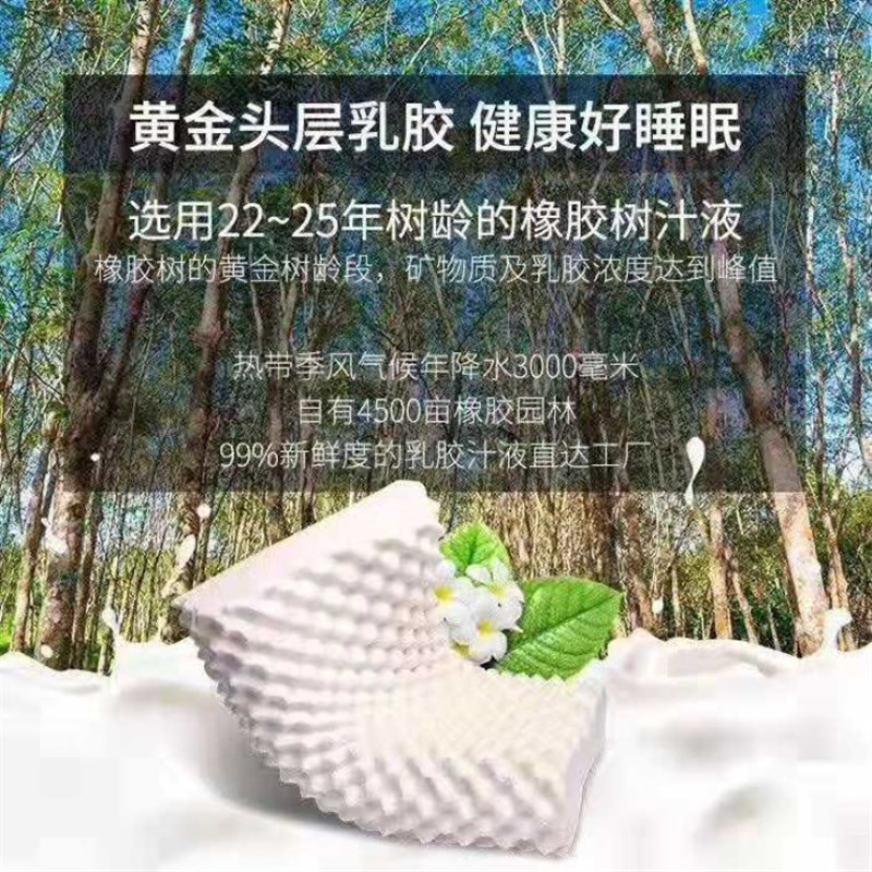 泰国V牌乳胶枕保健枕芯乳胶枕头护颈椎成人按摩枕单人礼品枕优品