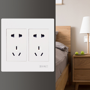 四位四开插座120型开关插座大面板模块家用六孔100二三插4开四联