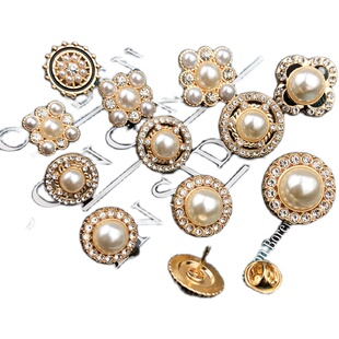 免缝纽扣珍珠钻大衣毛衣隐形暗扣固定百搭装饰胸针大号扣子上衣女