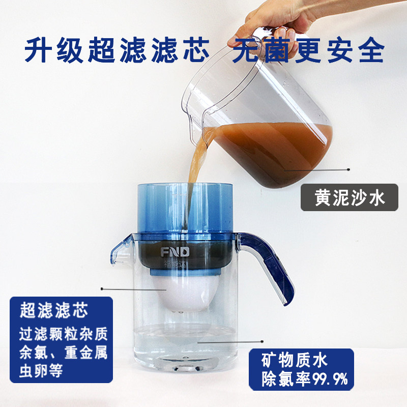 福能达净水壶家用净水杯便携直饮滤水壶净水器超滤芯过滤器饮用水