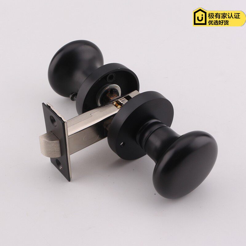 依佰利美式灰黑色球形锁简约室内浴室锁欧式实木门卫生间静音门锁