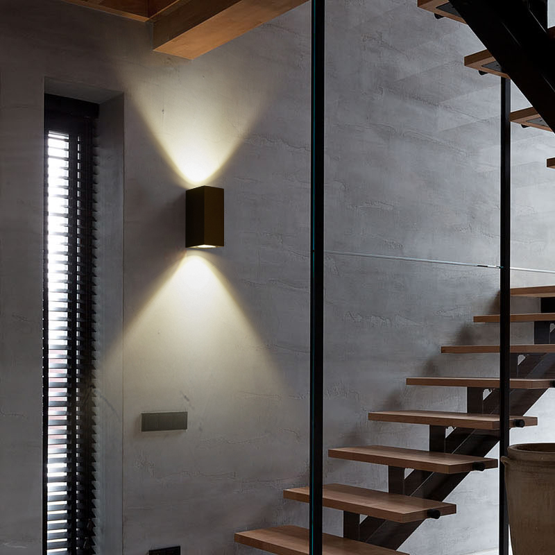 方形LED户外壁灯室外防水外墙庭院灯门口服装店楼梯单头双头壁灯