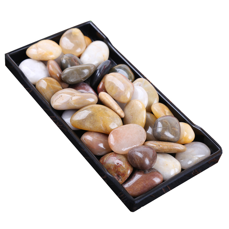 40斤鹅卵石雨花石原石天然小石子盆栽园艺五彩鱼缸花盆鹅软石装饰