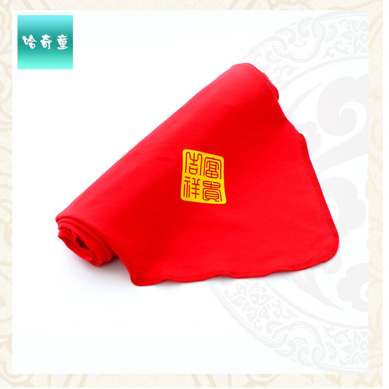 新生儿包单春夏裹巾大红色纯棉初生儿包被宝宝浴巾婴儿包巾盖毯