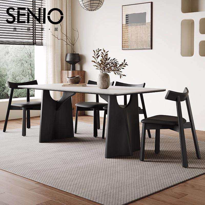 中古风实木餐桌长方形现代简约岩板餐桌椅子组合小户型餐桌家用,鲜花速递/花卉仿真/绿植园艺,割草机/草坪机,淘宝优惠券,粉丝福利购,淘宝优惠卷