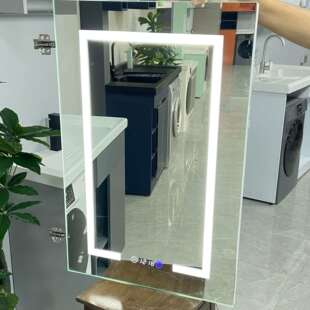 定制不锈钢铝合金智能镜柜门卫生间浴室柜带灯除雾LED玻璃镜子门