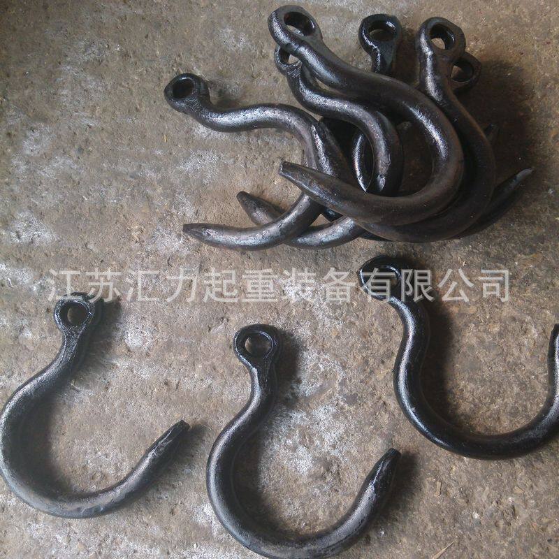 厂家批发制作各种起重吊钩5t货钩6t非标吊钩锻打货钩