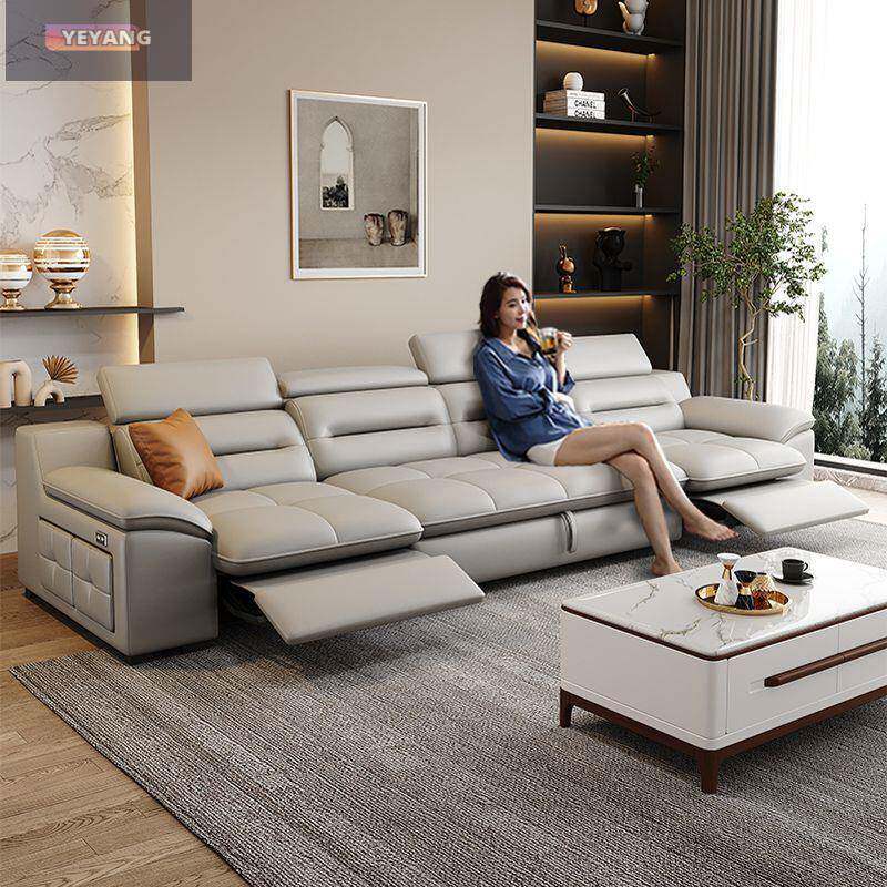 意式真皮沙发客厅小户型简约现代家庭影院电动折叠多功能智能沙发