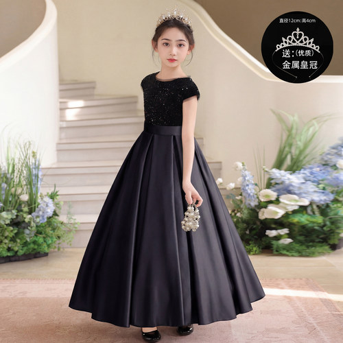 女童高端晚礼服主持人钢琴演出服