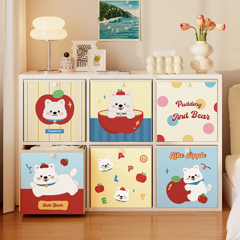 卡通风卡莱克收纳筐2025新款收纳箱可折叠大容量格子柜布艺收纳盒