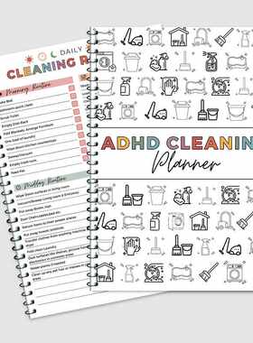 新品 ADHD CLEANING 家庭清洁时间表 年度清洁清单计划本现货
