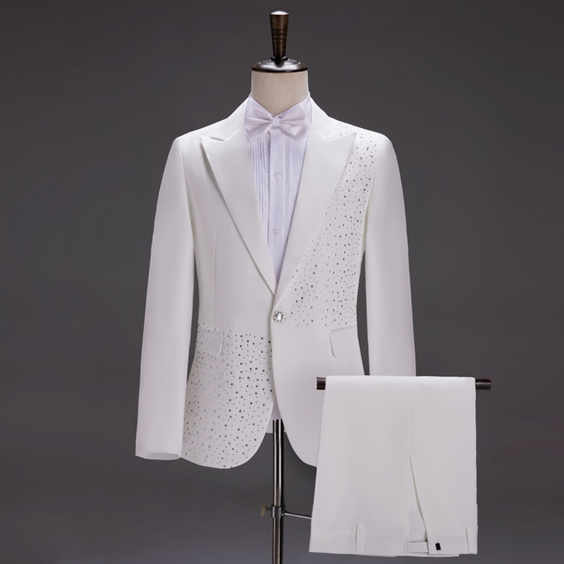 歌手演出服男艺考西服主持人礼服男士西装套装舞台表演大合唱服装