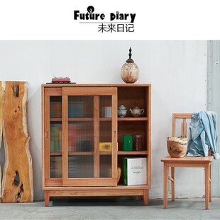 未来日记实木餐边柜餐厅客厅储物柜茶水柜黑胡桃木柜子酒柜碗柜
