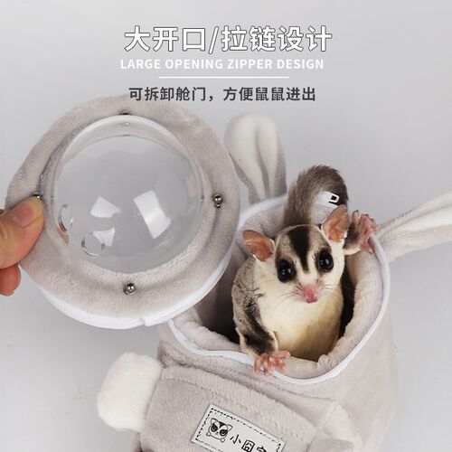 仓鼠外出包花枝鼠蜜袋鼯太空舱透明外出包斜跨金丝熊冬季出门用品