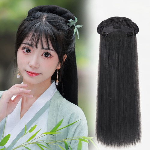 汉服假发一体式头饰古风假发箍全头套古装假发包垫发盘发发髻宋制