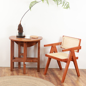 北欧日式 中复古圆餐桌柚木原实木折叠桌多功能玄关边几榫卯怀旧