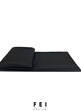 FEI黑色编织纹皮革搭毯客厅沙发盖毯床上装饰床尾毯子