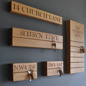 北欧风格 挂牌 实木家用钥匙挂钩酒店房间钥匙存放木牌定制创意个性